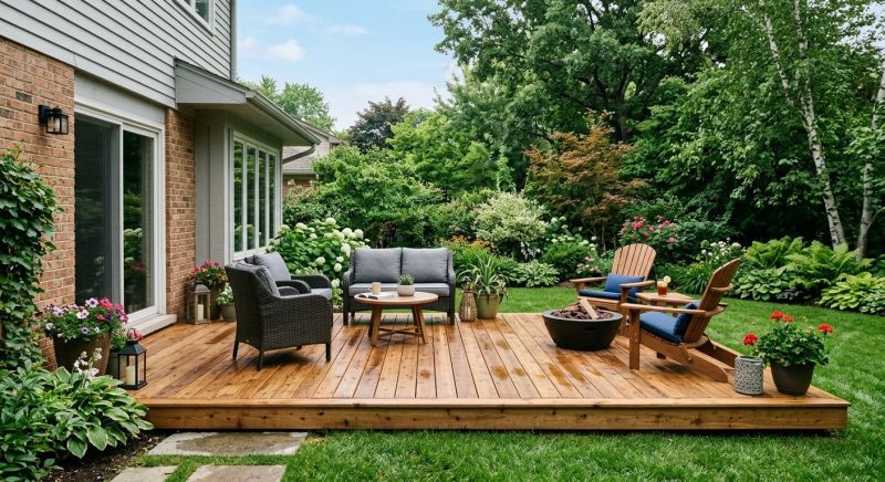 Ground Level Deck Construction in Worcester, MA